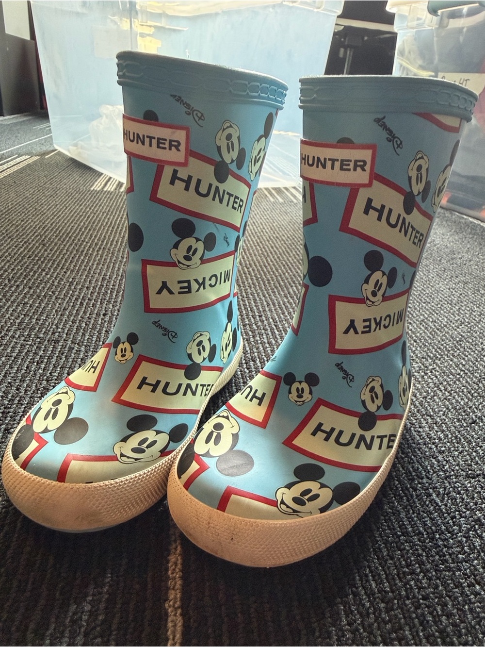 Hunter Light Blue Mickey Mouse Kids Rain Boots: discontinued